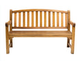 Gartenbank aus Holz - 130 x 60 x 92 cm - Naturbraun - Klassisches Lattendesign mit Rückenlehne und Armlehnen