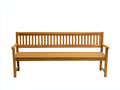 Gartenbank aus Holz 180 x 61 x 90 cm - Naturbraun - Klassisches Latten-Design mit Armlehnen für Garten Terrasse und Balkon
