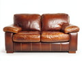 Gerades Sofa 2-Sitzer mit Bezug in Lederoptik 176 x 94 x 89 cm - Cognacbraun - Klassisches Design für das Wohnzimmer