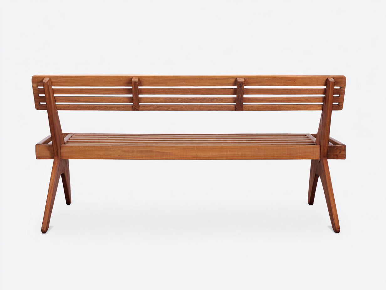Gartenbank aus Holz 170 x 60 x 84 cm - Braun - Geradliniges Latten-Design für Garten Terrasse und Balkon