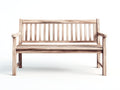 Gartenbank aus Holz 150 x 60 x 88 cm - Hellbraun - Dreisitzer mit Armlehnen und vertikaler Lattenlehne