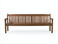Gartenbank Holz 180x59x84 cm - Dunkelbraun - geradlinige Armlehnenbank mit Lattenrücken