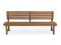 Gartenbank aus Holz - 180 x 58 x 88 cm - Naturbraun - Breite Sitzbank im geradlinigen Lattendesign ohne Armlehnen