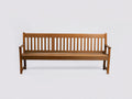 Gartenbank aus Holz 180 x 62 x 88 cm - Naturbraun - Dreisitzer mit Armlehnen und vertikaler Lattenlehne