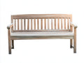 Gartenbank aus Massivholz 150x60x89 cm - Hellbraun Grau - Dreisitzer mit Armlehnen im Vintage-Stil