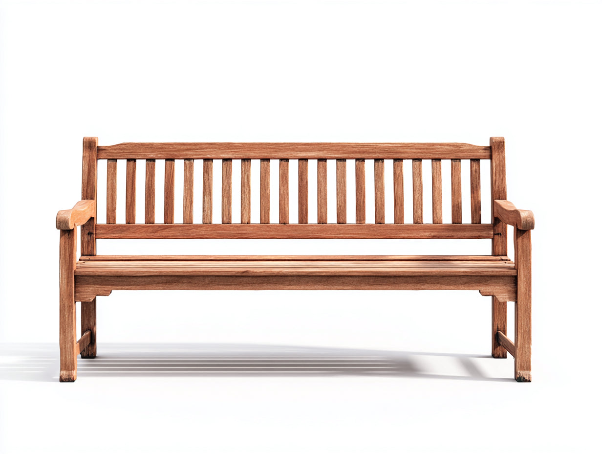 Gartenbank aus Holz 160 x 62 x 90 cm - Braun - Klassisches Latten-Design mit Armlehnen für Garten und Terrasse