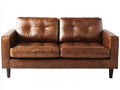 Gerades Sofa 2-Sitzer aus Kunstleder 185 x 88 x 86 cm - Cognacbraun - Klassisches Knopfdesign für Wohnzimmer