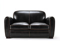 Gerades Sofa 2-Sitzer aus Kunstleder 172 x 92 x 86 cm - Schwarzbraun - Klassisches Retrodesign mit abgerundeten Armlehnen für Wohnzimmer