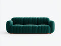 Gerades Sofa 3-Sitzer mit Stoffbezug 228 x 98 x 78 cm - Dunkelgrün - Modernes Kanalsteppdesign für Wohnzimmer