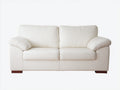 Gerades Sofa 2-Sitzer 190x92x86 cm - Cremeweiß - gepolsterte Armlehnen mit Blockfüßen