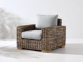 Polyrattan Gartensessel 95 x 90 x 88 cm - Braun und Hellgrau - Breite Armlehnen mit gepolsterter Sitzfläche