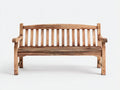 Gartenbank aus Massivholz 150x62x90 cm - Braun - Dreisitzer mit Armlehnen im rustikalen Stil
